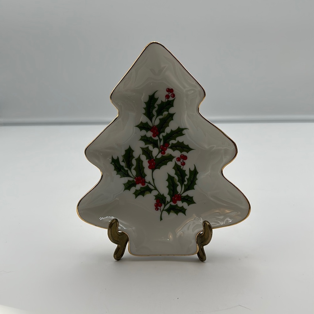 CHRISTMAS TREE CANDY Dish, Holly Berry